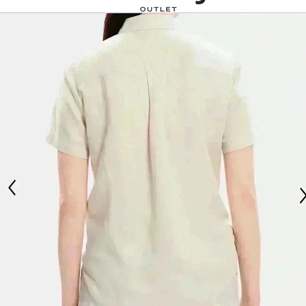 Theory Tie-Front Shirt in Linen-Tencel - Picture 3 of 11